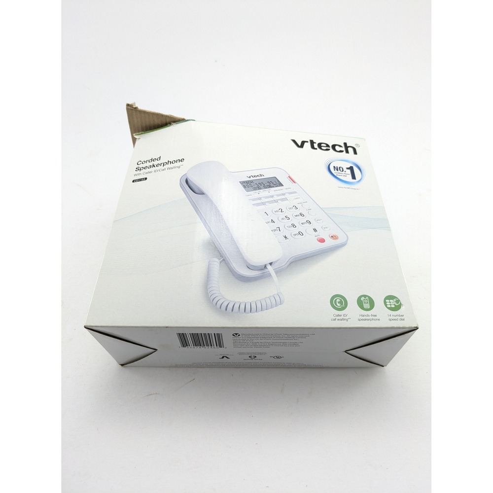VTech White Corded Speakerphone CD1153 With Caller ID And Call Waiting